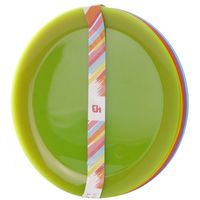 6x Gekleurde borden kunststof 21 cm voor kinderen