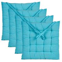 Stoelkussen Decorama - 4x - binnen/buiten - turquoise - 40 x 40 x 5 cm - polyester Stoelkussen Decorama - 4x - binnen/buiten - turquoise - 40 x 40 x 5 cm - polyester