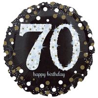 FolieBallon 70 jaar happy birthday sparkling gold 43cm