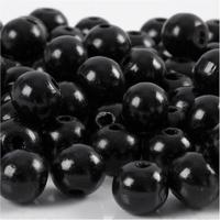 Creativ Company Houten kralen, d 10 mm, gatgrootte 3 mm, ca. 70 stuk, zwart, 20 gr/ 1 doos