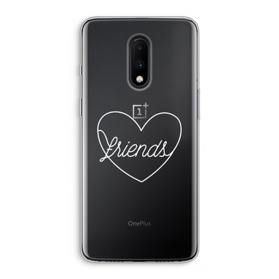 Friends heart pastel: OnePlus 7 Transparant Hoesje