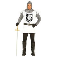 Carnavalskostuum middeleeuwse ridder wit voor heren L (52-54)  -