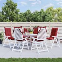 VidaXL Stoelkussens 6 st hoge rug oxford stof wijnrood