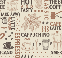 Koffie patroon behang eetkamer Koffie patroon behang eetkamer