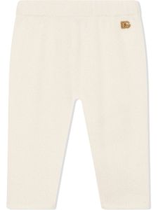 Dolce & Gabbana Kids legging en cachemire à logo DG - Tons neutres