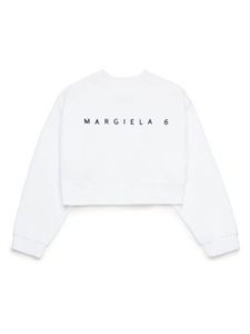 MM6 Maison Margiela Kids sweat en coton à logo imprimé - Blanc