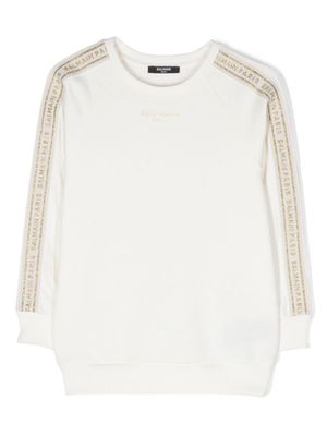 Balmain Kids sweat à logo imprimé - Blanc