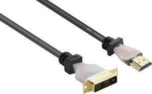 Renkforce RF-4212219 DVI-kabel DVI / HDMI Adapterkabel DVI-D 18+1-polige stekker, HDMI-A-stekker 5.00 m Zwart Vergulde steekcontacten, Schroefbaar