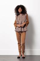 Ivana fur waistcoat - espresso - 13259
