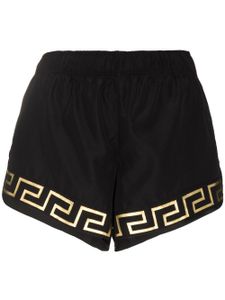 Versace short à taille élastiquée La Greca - Noir