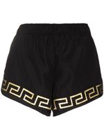 Versace short à taille élastiquée La Greca - Noir