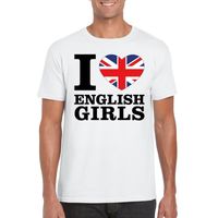 Wit I love English girls/ I love Engelse dames t-shirt voor heren 2XL  - - thumbnail