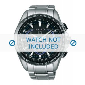 Seiko horlogeband SSE101J1 / 8X53 0AS0 Staal Zilver 22mm