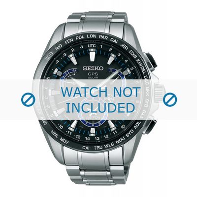 Seiko horlogeband SSE101J1 / 8X53 0AS0 Staal Zilver 22mm