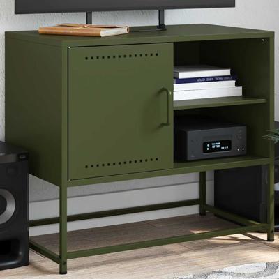 Tv-meubel 68x39x60,5 cm staal olijfgroen