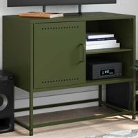 Tv-meubel 68x39x60,5 cm staal olijfgroen