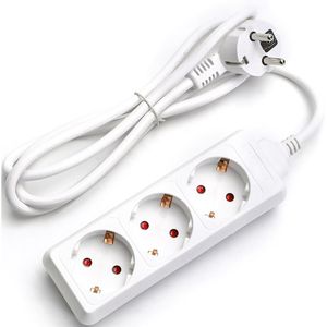 Stekkerdoos - Verlengsnoer - Aigi Wayne - 3680W - 3 Stopcontacten - 1.5 Meter - Wit | Nederland