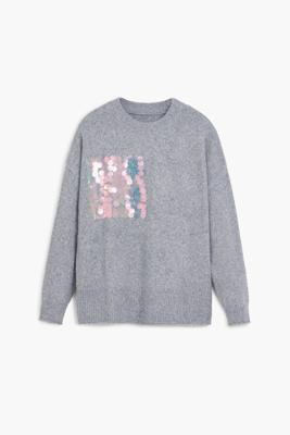 Grijze trui met schubben - BLACK - M