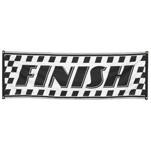 Finish banner 74 x 220 cm - Race thema feestartikelen - Race vlaggen - Formule 1 vlag