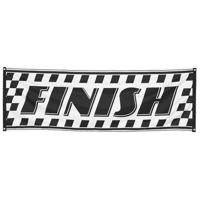 Finish banner 74 x 220 cm - Race thema feestartikelen - Race vlaggen - Formule 1 vlag - thumbnail