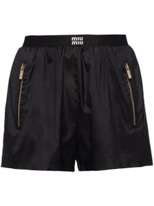 Miu Miu short de sport à bord logo - Noir