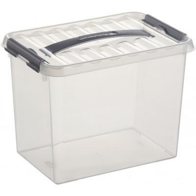 Sunware Q-Line opberg box/opbergdoos - 9 liter - 30 x 20 x 22 cm - kunststof - transparant