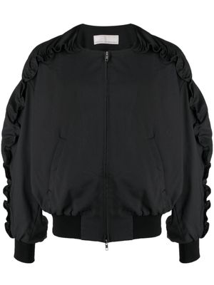 Random Identities veste bomber zippée à fronces - Noir