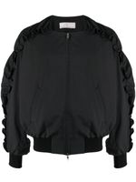 Random Identities veste bomber zippée à fronces - Noir