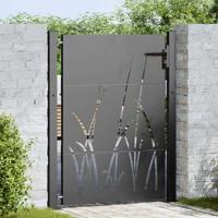 Tuinpoort met slot Zwart 105 x 125 cm Poedergecoat staal