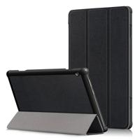 Custer textuur horizontale vervorming Flip lederen Case voor Lenovo Tab M10 met drie-vouwen houder (zwart)