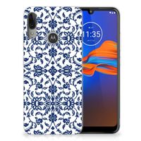 Motorola Moto E6 Plus TPU Case Flower Blue - thumbnail