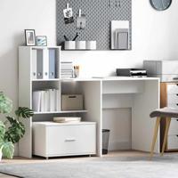 Bureau met lade Wit 131,5 x 50 x 106,5 cm Bewerkt hout