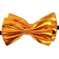 2x Gouden verkleed vlinderstrikjes 14 cm voor dames/heren