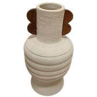 Vaas Home ESPRIT Bruin Beige Terra cotta Mangohout 28 x 28 x 33 cm