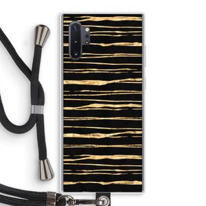 Gouden strepen: Samsung Galaxy Note 10 Plus Transparant Hoesje met koord
