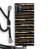 Gouden strepen: Samsung Galaxy Note 10 Plus Transparant Hoesje met koord