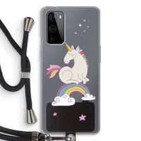 Regenboog eenhoorn: OnePlus 9 Pro Transparant Hoesje met koord