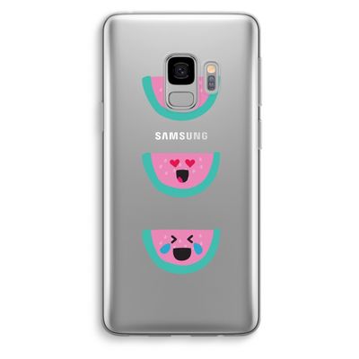 Smiley watermeloen: Samsung Galaxy S9 Transparant Hoesje