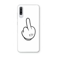 Middle finger white: Samsung Galaxy A70 Transparant Hoesje