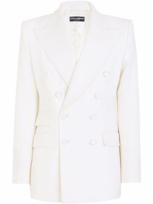 Dolce & Gabbana blazer en laine vierge à boutonnière croisée - Blanc
