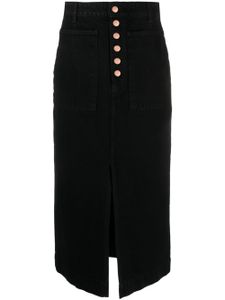 Ulla Johnson jupe mi-longue Bea en jean - Noir