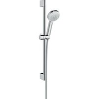 Hansgrohe Crometta 100 glijstangset met Crometta 100 Vario handdouche EcoSmart 65cm met MetaflexC doucheslang 160cm wit/chroom 26654400