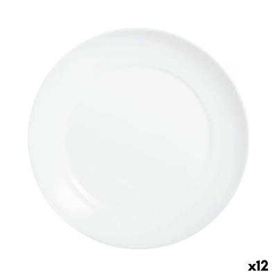 Eetbord Luminarc Apy Wit Glas Ø 25 cm (12 Stuks)