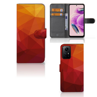 Book Case voor Xiaomi Redmi Note 12S Polygon Red - thumbnail