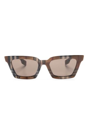 Burberry Eyewear lunettes de soleil carrées à carreaux - Marron