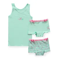 Funderwear meisjes setje Tiger - Onderbroek & Hemdje - Boxershorts - Roze - Groen - Paars