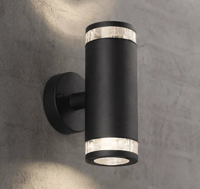 Buitenlamp zwart up & downlighter &apos;Birk&apos; Nordlux GU10 IP44 waterdicht