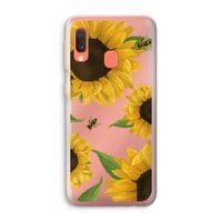 Sunflower and bees: Samsung Galaxy A20e Transparant Hoesje