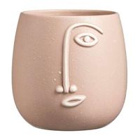 Bloempot Face - beige - 15xØ15 cm - Leen Bakker