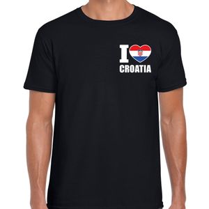 I love Croatia t-shirt Kroatie zwart op borst voor heren